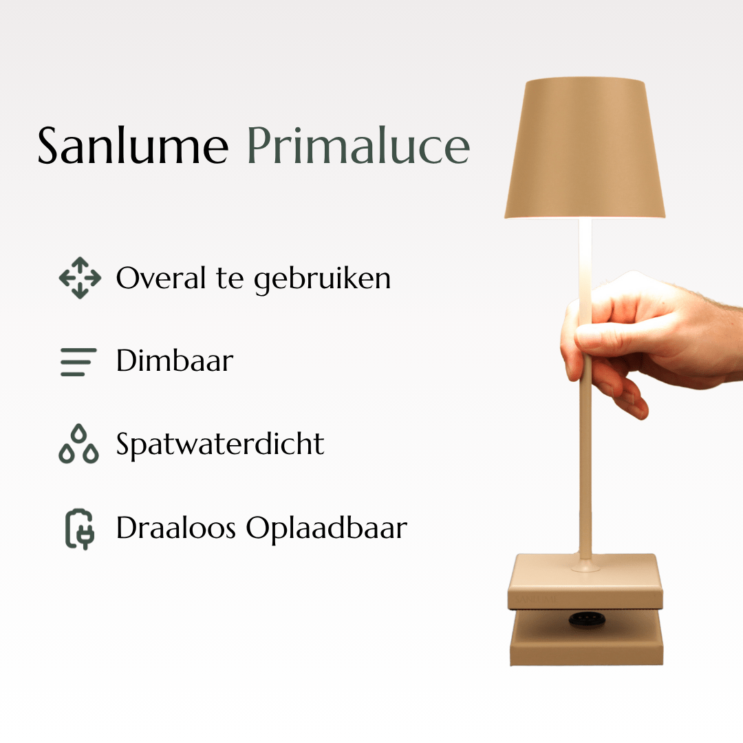 Sanlume Primaluce | Oplaadbare Tafellamp - SANLUME